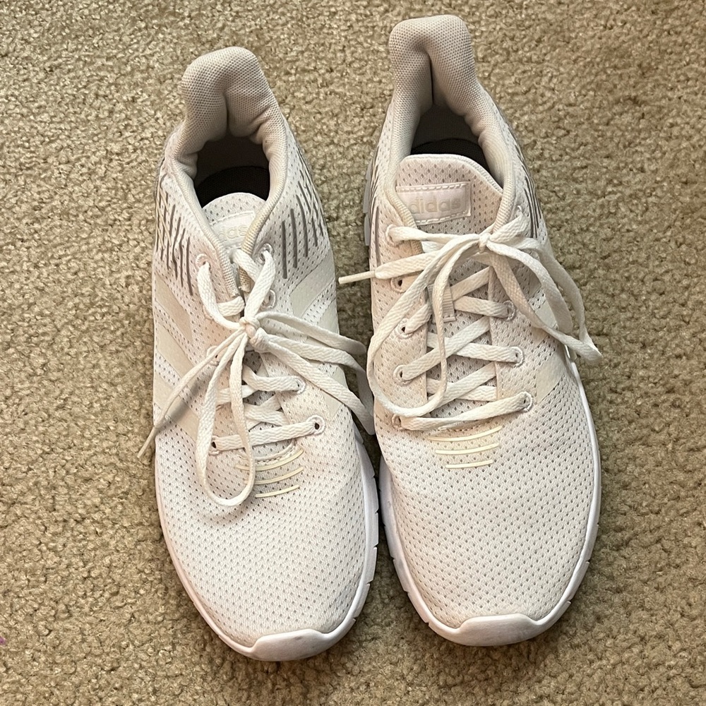 adidas Women's White and Gray Sneakers - Picture 2 of 6